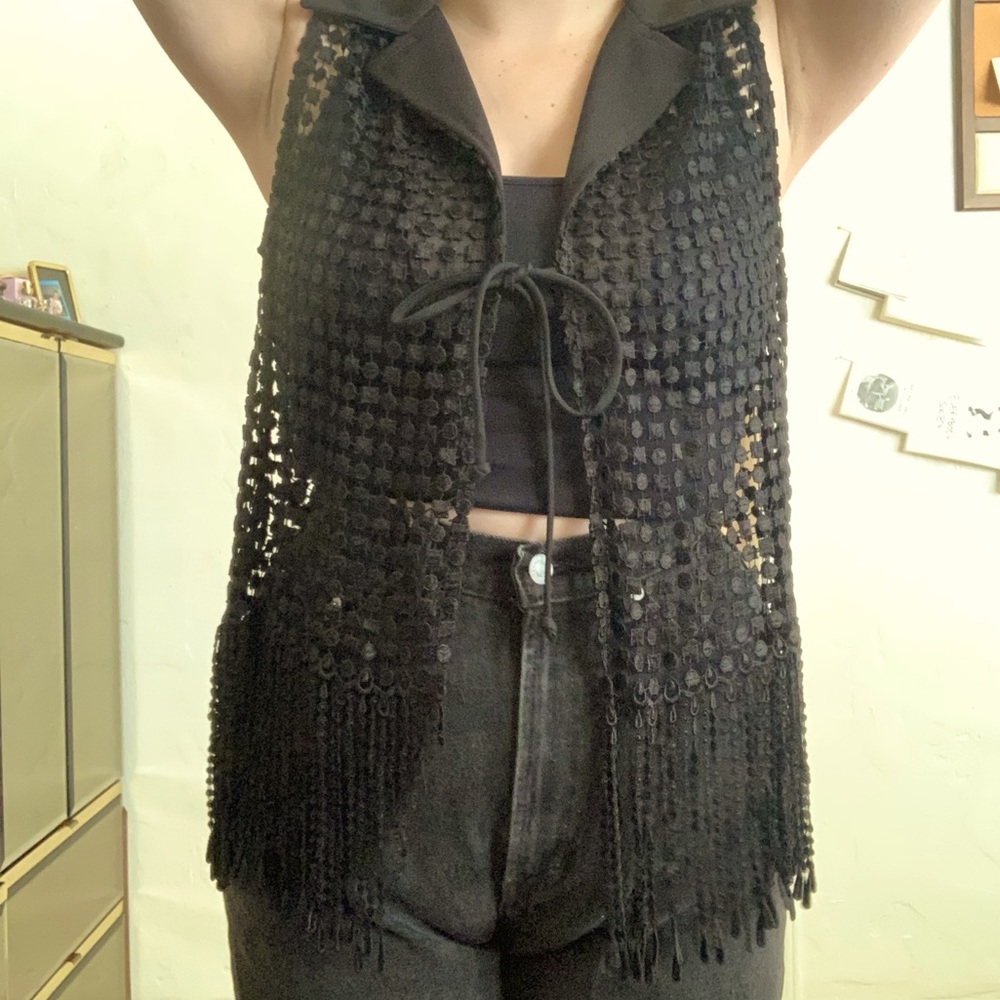 Vintage Black Lace Vest